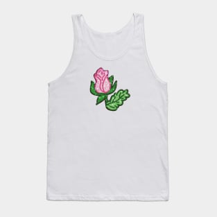 Sequin Rosebud Illustration Tank Top